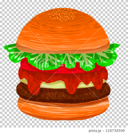 Simple tomato sauce burger 128738500