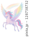 虹色の羽を広げたユニコーン 128738732