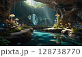 神秘の洞窟と光が差し込む幻想的なキノコの楽園 128738770