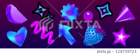 Pixel graphics with y2k brutalism vibe Pixel graphics with y2k brutalism vibe 128739723