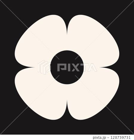 Abstract floral emblem with clean lines and soft curves. The stylized bloom captures the essence of minimal design with an eco-friendly vibe. Abstract floral emblem with clean lines and soft curves. The stylized bloom captures the essence of minimal design with an eco-friendly vibe. 128739731