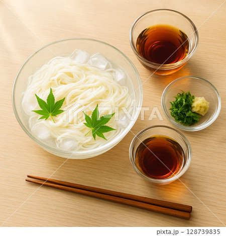 夏の昼食、素麺 128739835