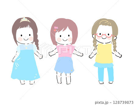 シンプルな子ども女の子夏服 128739873