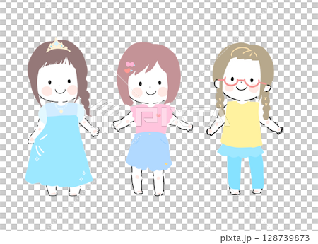 シンプルな子ども女の子夏服 128739873