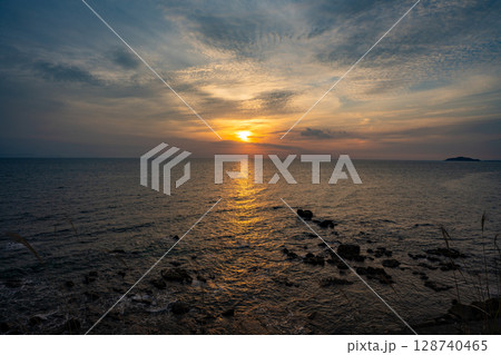 道の駅阿久根から見る夕景 128740465