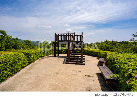 番所丘公園の展望台の風景（阿久根市） 128740473
