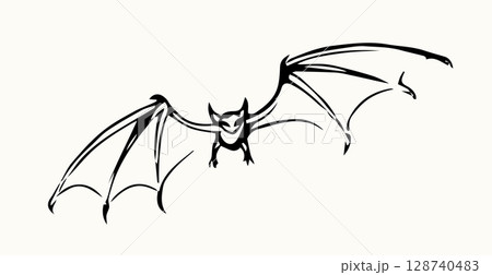 The bat is flying. Vector drawing 128740483