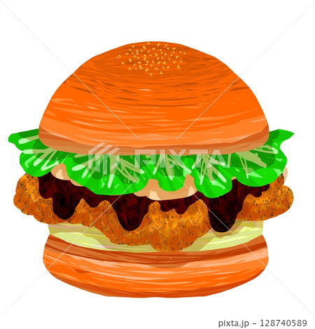 ブラックペッパーのチキンフィレオバーガー ブラックペッパーのチキンフィレオバーガー 128740589