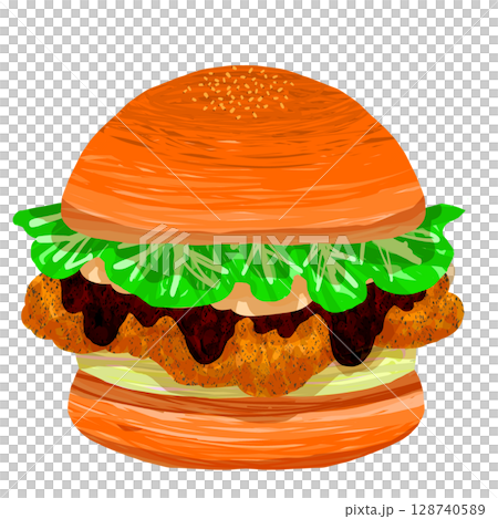 ブラックペッパーのチキンフィレオバーガー ブラックペッパーのチキンフィレオバーガー 128740589
