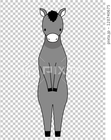 Horse greeting front, monochrome 128740675