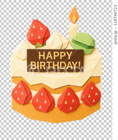 イチゴのバースデーケーキ - クラフトデザイン 128740723