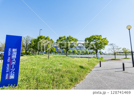 新潟県新潟市　快晴の新潟県スポーツ公園 128741469