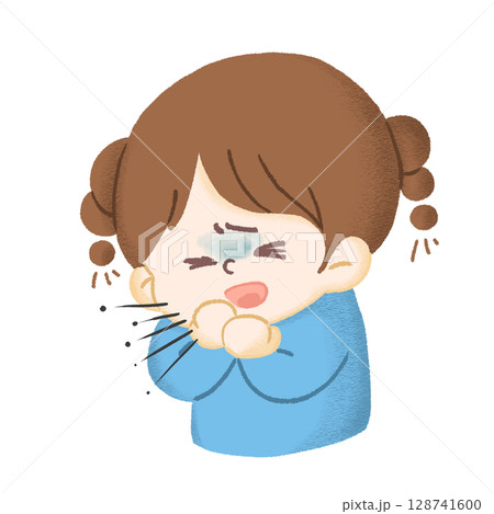 咳をする女性 咳をする女性 128741600