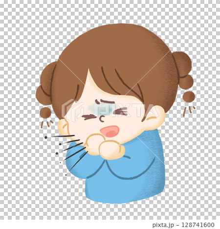 咳をする女性 咳をする女性 128741600