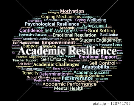 Academic Resilience Word Cloud. Key Concepts in Motivation, Coping, and Student Strength 128741793