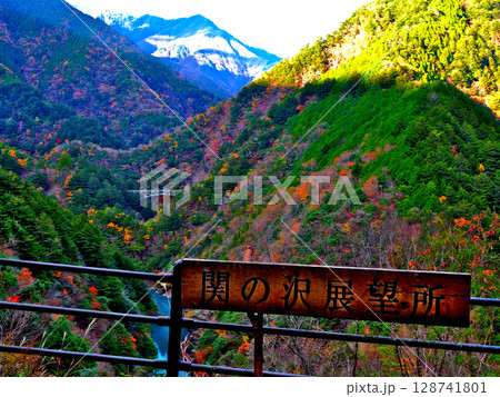 静岡県・大井川鉄道・関の沢展望所 128741801