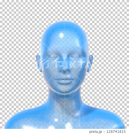 人の頭部モデル, 女性, 人体, AI, アンドロイド 128741815