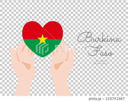 [ブルキナファソ]手と国旗のアイコン ベクターイラスト 128741867