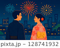 花火デートをするカップル 128741932