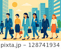 街を歩く人々 128741934