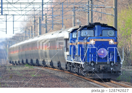 千歳線　植苗　JR北海道　DD51-1138（函館）＋JR東日本　E26系（尾久）　カシオペア 128742027
