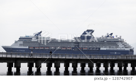 Celebrity Cruises arrive aomori on day time.  128742907