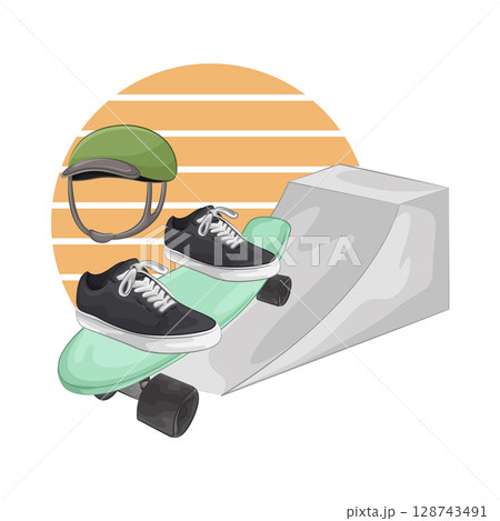 Illustration of Skateboard  128743491