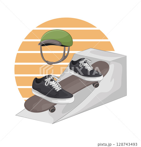 Illustration of Skateboard  128743493