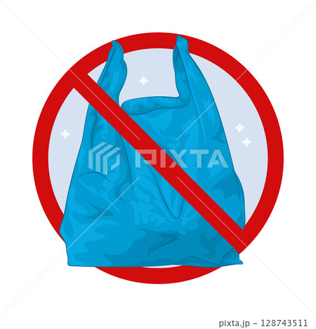 Illustration of No Plastic Bag 128743511