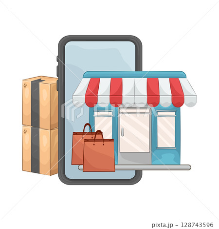 Illustration of Marketplace Illustration of Marketplace 128743596