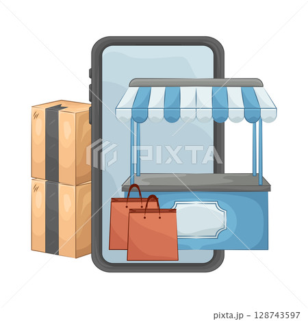 Illustration of Marketplace Illustration of Marketplace 128743597
