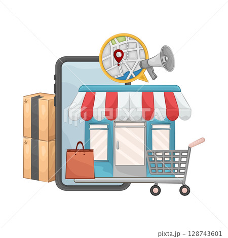 Illustration of Marketplace Illustration of Marketplace 128743601