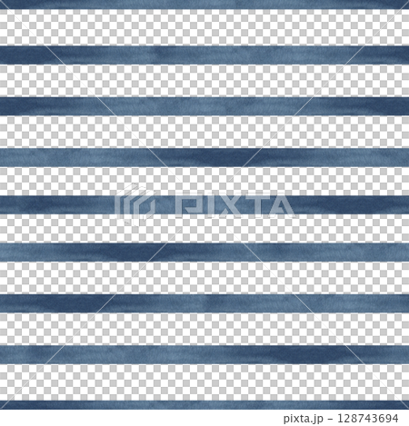 Dark blue lines seamless abstract pattern. Textured horizontal strips isolated from background. Simple ornament as companion to main pattern. For scrapbooking, packaging, stationary, textile ornate 128743694