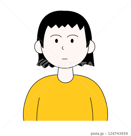 前髪を切りすぎた女性 前髪を切りすぎた女性 128743939