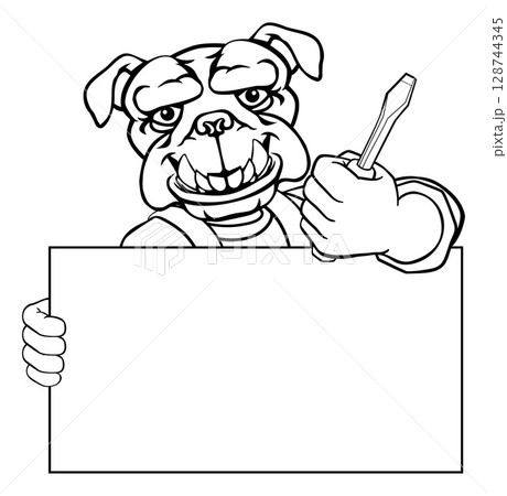 Electrician Bulldog Dog Screwdriver Tool Handyman Electrician Bulldog Dog Screwdriver Tool Handyman 128744345