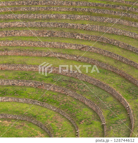 Terraced Inca ruins in Sacred Valley of the Incas Terraced Inca ruins in Sacred Valley of the Incas 128744612