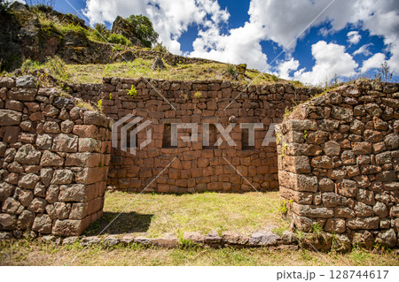 Incan ruins in foothills of Urubamba Incan ruins in foothills of Urubamba 128744617
