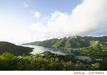 Early morning view of Coral Bay, St. John, USVI, USA 128744642