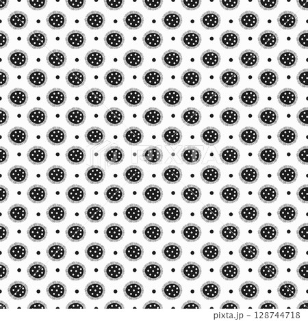 Abstract Floral Vintage Ornament. Polka Dots Print. Vector 128744718