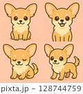 かわいい犬の顔のイラストセット 128744759