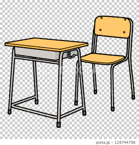 Desk and chair Desk and chair 128744786