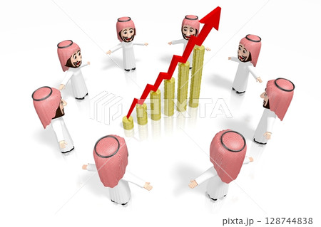 3D Arabs - cartoon characters, growth chart 3D Arabs - cartoon characters, growth chart 128744838