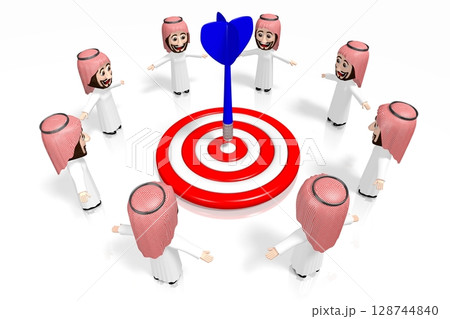 3D Arabs - cartoon characters, darts concept 128744840