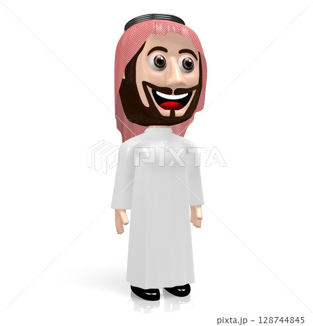 3D Arab cartoon character 128744845