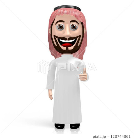 3D Arab cartoon character - OK sign 128744861