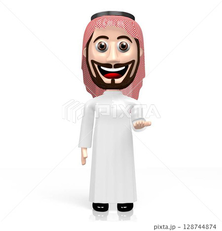 3D Arab cartoon character, give concept 128744874