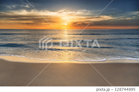 Sun rising above ocean and Delray Beach Sun rising above ocean and Delray Beach 128744995