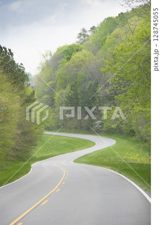 Empty road at Natchez Trace Parkway Empty road at Natchez Trace Parkway 128745055