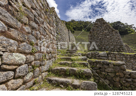 Machu Picchu Inca terraced ruins 128745121