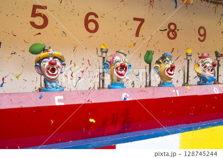 Clown head carnival game at Coney Island 128745244